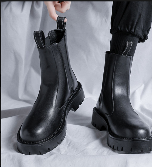 High Ankle Boots Comfortable White Sewing Thread Durable Handsome Chelsea Boots for Men