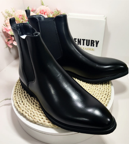 Big Size 38-48 Winter Ankle Chelsea PU Leather Boots Summer Winter Usable Pointed Toe Men Snow Boots