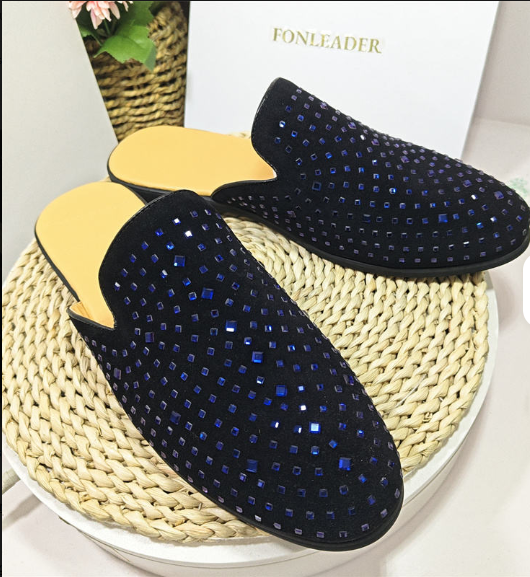 Classic Design Fashion Men Half Shoes Slip on Dress Shoes Casual Half Loafers Men