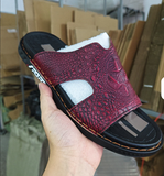 New Design High Quality Fashion Durable Slippers Comfortable Summer Pattern Cowhide Leather Sandals for Men
