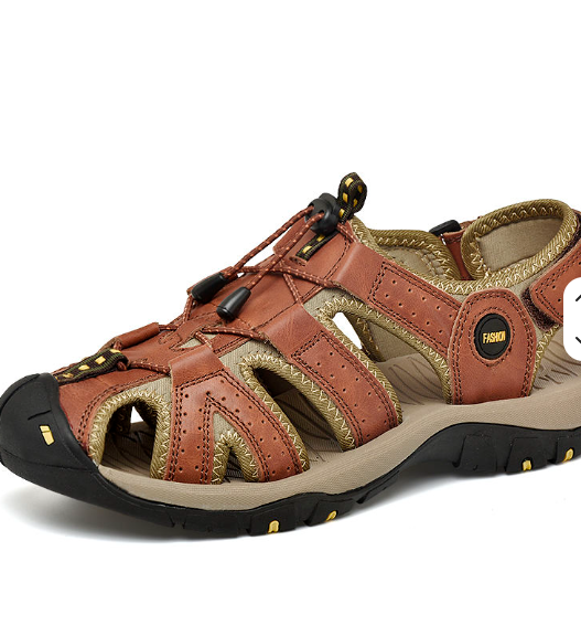 Size 47 48 Full Grain Genuine Leather Good Quality Summer Sandals for Men