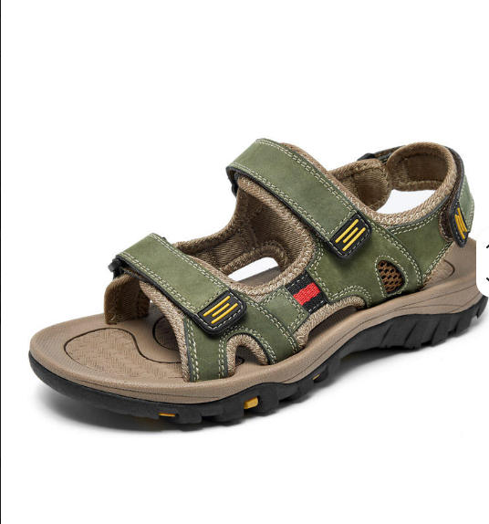 Best Grade Pure Full Grain Leather Material Classic Design Durable Casual Shoes Summer Men Leather Sandals