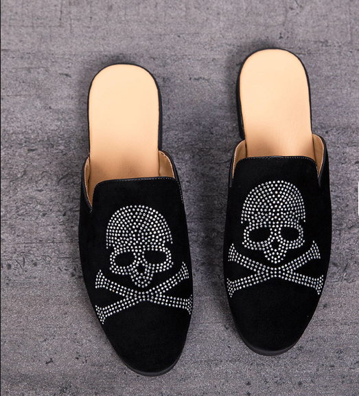 Pirate Pattern Leisure Comfortable Summer Slip on Classic Half Loafers Casual Shoes for Men