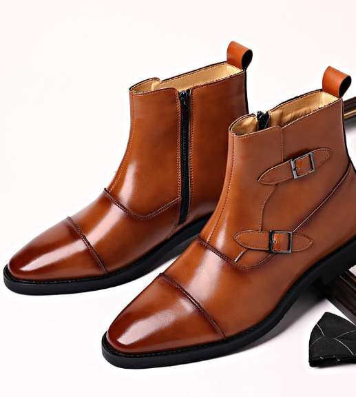 New Design Other Boots Double Monk Strap Shoes High Ankle Boots for Men