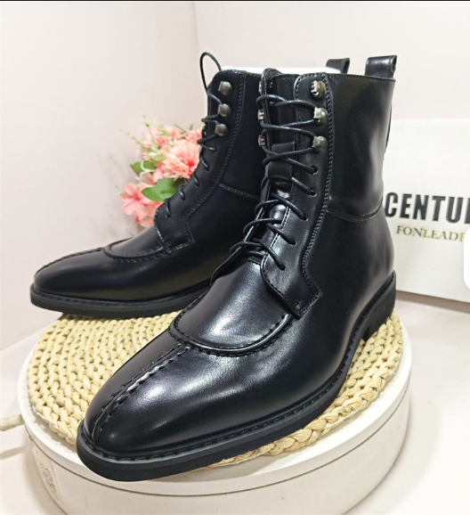 High Ankle Men Boots Lace up Closure Pointed Toe 38-46 Classy Handsome Winter Boots for Men