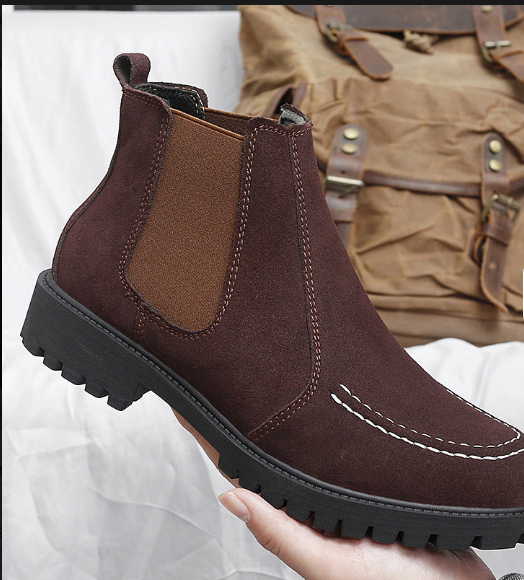 Size 37-47 Genuine Leather Material Formal Dress Shoes All Seasons Winter Flat Ankle Boots for Men