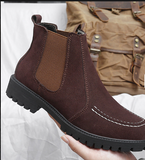 Size 37-47 Genuine Leather Material Formal Dress Shoes All Seasons Winter Flat Ankle Boots for Men