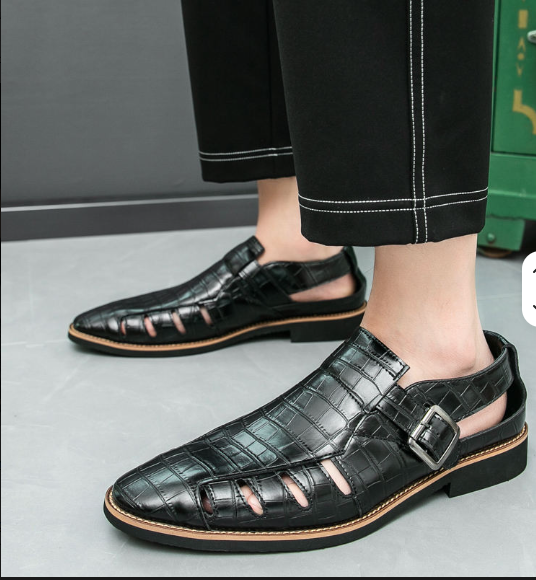 Buckle Strap Yellow Blue Black Color Fashion Casual Flat Sandals for Men Good Quality Handsome Durable Walking Shoes