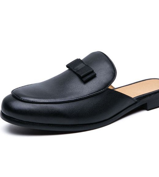 Summer Men Half Shoes Casual Slip on Backless Loafers With Bowknot Durable Comfortable Men Mules