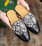 Latest Design Tassel Loafers Snake Pattern Cool Breathable Durable Men Summer Slippers Shoes