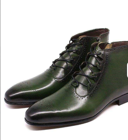 Classy Designers Height Increasing Leather Dress Shoes Lace up Men Luxury Ankle Boots