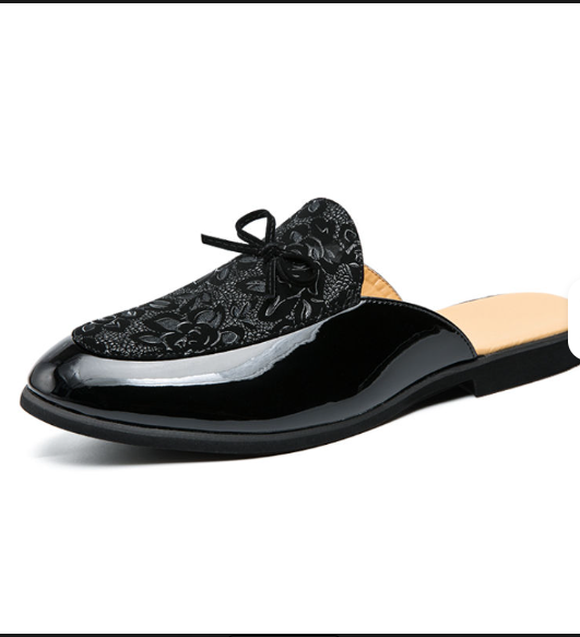 Classic Design Hot Selling Fashion Comfortable Bowknot Backless Loafers Formal Casual Half Shoes for Men