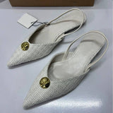 Women's French-Style Pointed-Toe Low Stiletto Shoes - Spring Closed-Toe Shallow Mouth Sandals & Pumps