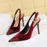 Large Size 43 Scarpe Da Donna Eleganti Pointed Toe Slingback Ladies Stiletto Heels