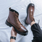 High Ankle Gentlemen Footwear Wedding Groom Shoes Comfortable Black Lace up Boots for Men