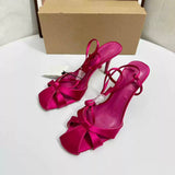 Summer New Style Women's Heels Sandals - Hollow-out Round Toe, Enclosed Toe Cap, Gold Straps, Suitable for Outdoor Wear