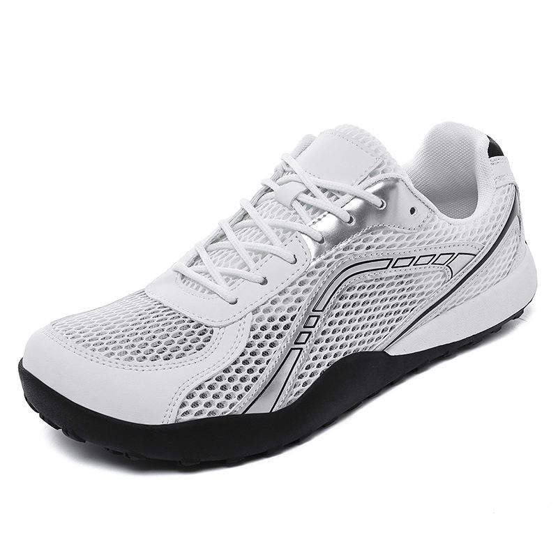 Mesh Running Shoes Ultra Breathable Athletic Walking Sneakers Women Metallic Silver Gym Workout Tennis Shoes