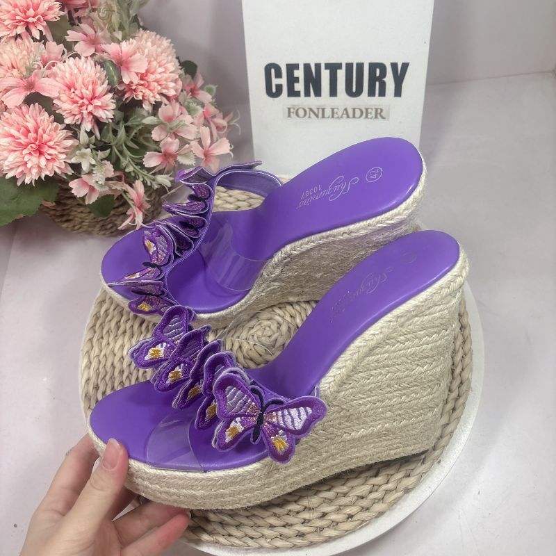 Products Chaussure Femme Casual Shoes Flower Flip Flop Summer Wedge Platform Sandals
