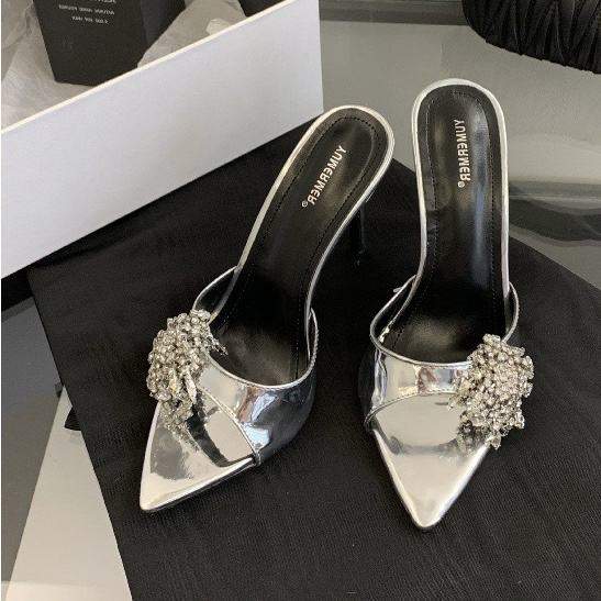 2026 Latest Fashion Estilo De Tacones Rhinestone Open Toe Sandals Heels for Ladies