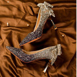 2025 China Brand Sexy Crystal Pumps Stilettos Ladies High Heel Shoes Wedding Party Bridal Heels for Women