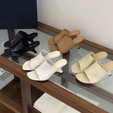 Elegantes Escarpins Talons Haut Altas Open Toe Mules Slides Elegant Slip-On Summer Kitten Low Heel