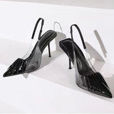 Clear Scarpe Con Tacco Pantofole Slingback New Styles Women Footwear Heels for Ladies