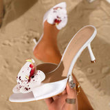 Outdoor Summer Fashion Chaussure Femme Sandales Luxe Slides Flower Fashion Shoes Kitten Heels for Ladies