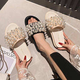 Big Pearl New Design Slippers Outdoor Casual Flat Women Sandals for Ladies