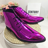 Large Size 38-47 Patent Leather Ankle Boots Durable Fashion Pointed Toe Other Boots Dress Shoes for Men