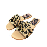 Summer New Arrival Women's Non-Slip Flat Slippers - Leopard Print Casual Open-Toe Ladies Home Slippers