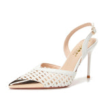 Elegant Shoes Women New Summer Woven Hollowed Out Sandals Stylish Comfortable Single Shoes Heels