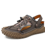 Round Toe Handmade Casual Shoes Genuine Leather Upper Summer Men Beach Walk Sandals