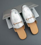 Summer Casual Lightweight Comfortable Slippers Backless Classic Design Patent Leather Men Half Shoes
