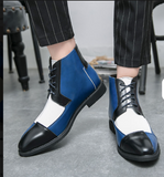 Large Size 38-48 Color Stitching Latest Designers Hot Selling High Cut Men Ankle Boots