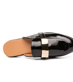Patent Leather Half Shoes Backless Fashion Summer Slippers Comfortable Summer Men Casual Shoes
