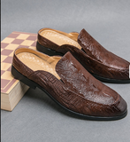 Summer Special Men Made Leather Dress Shoes Comfortable Backless Loafers Mules Men Casual Dress Shoes