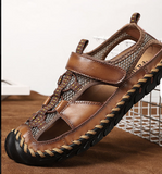 Genuine Leather Materials Hard Wearing Summer Beach Casual Shoes Leather Sandals for Men