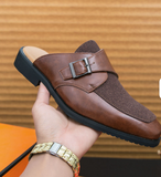 Monk Strap Casual Summer Half Loafers Classic Daily Comfortable Sandals for Men Mules Durable Slippers