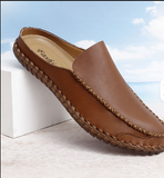 Summer Comfortable Durable Full Grain Leather Sandals Hot Selling Good Quality Original Cowhide Leather Slippers