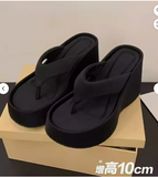 Small Size 32 Sandalias Plataforma Summer Thick Sole Heeled Slippers Anti-slip Flip Flops Beach Platform Wedge Sandals