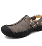 Buckle Strap Summer Beach Casual Shoes Durable Genuine Leather Sandals for Men Anti-Slippery