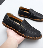 Size 38-47 Pointed Toe Cowhide Good Quality Durable Casual Men Walking Shoes Classic Genuine Leather Slip on