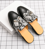 Latest Design Tassel Loafers Snake Pattern Cool Breathable Durable Men Summer Slippers Shoes