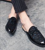 Classic Design Hot Selling Fashion Comfortable Bowknot Backless Loafers Formal Casual Half Shoes for Men