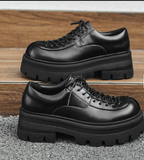 White Color Good Looking Fashion Casual Height Increasing Walking Lace up Classic Durable Thick Sole Men Chunky Shoes