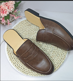 Home Mules PU Leather Comfortable Half Shoes Classic Design Durable Summer Casual Men Dress Shoes