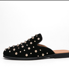 Rivet Upper Unique Design Comfortable Slippers Fashion Half Shoes for Men Mules Summer Slip on