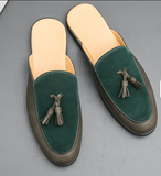 Green Tassel Loafers Half Dress Shoes Classic Good Looking Fashion Summer Casual Shoes for Men