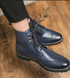 Latest Designers Size 38-48 Blue Color Durable Lace up Formal Occasions Usable Men Ankle Boots