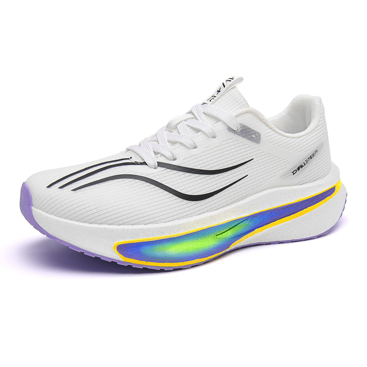 Mens Carbon Fiber Plate Running Shoes Marathon Racing Gym Sneakers High Energy Return Cushioning Road Jogging Athletic Footwear